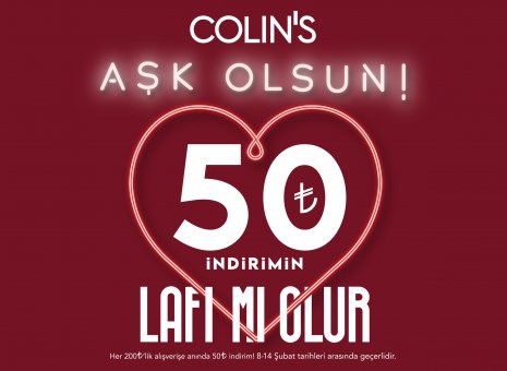 14 Şubat Sevgililer Gününe Özel İndirimler başladı! Sizleri de Bendis AVM Colin’s Mağazasına bekliyoruz. 