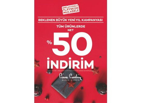 Beklenen Büyük Yeni Yıl Kampanyası Tüm Ürünlerde Net %50 İndirim Bendis AVM Pierre Cardin Mağazası’nda! ⛄️