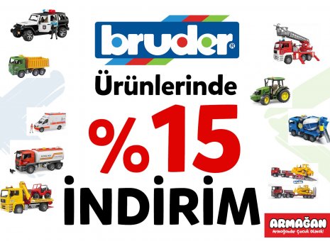 Bendis AVM Armağan Oyuncak’da Bruder Ürünlerinde % 15 İndirim fırsatını sakın kaçırmayın! 