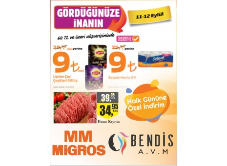 Bendis AVM’de Halk Gününe Özel İndirimli Ürünler Migros Mağazası’nda! 