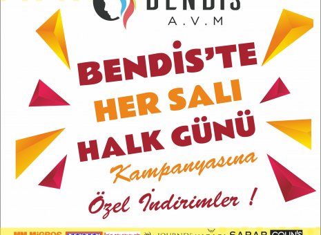 Bendis AVM’de Her Salı Halk Gününe Özel İndirimler devam ediyor!