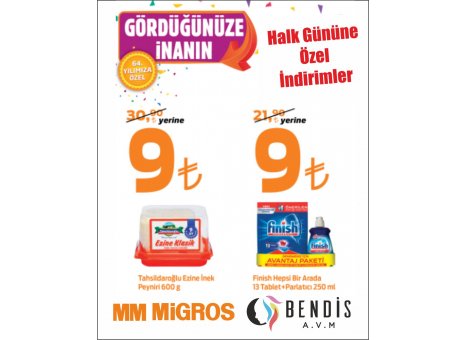 Bendis AVM’de Her Salı Halk Gününe Özel İndirimler Migros’ta. Fırsatları kaçırmayın!!!