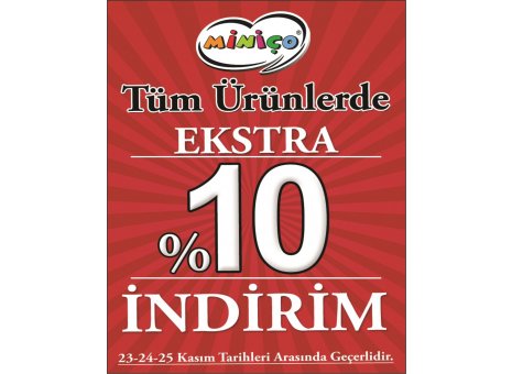 Bendis AVM Efsane Cuma İndirim Günleri Başlıyor!!! 23-24-25 Kasım tarihlerinde Miniço Mağazası’nda Tüm ürünlerde %10 İndirim Fırsatı sizleri bekliyor!