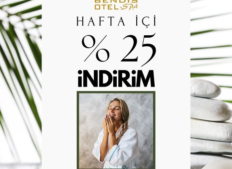 Bendis Otel SPA & Bendis Spa'da masaj uygulamalarında hafta içi %25 indirim sizleri bekliyor. 