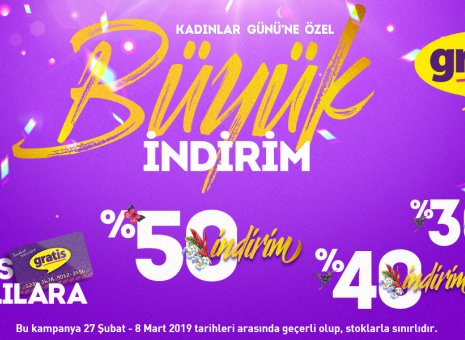 Gratis'te Kadınlar Gününe Özel Büyük İndirimi Başladı!