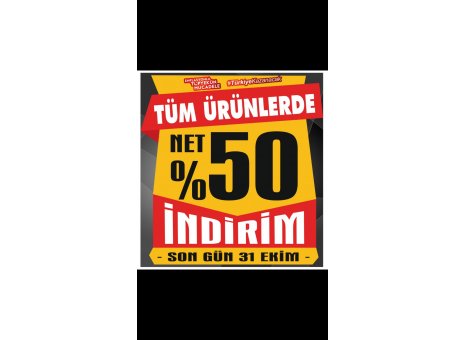 Tüm Ürünlerde Net %50 İndirim Bendis AVM For All Mağazası’nda!