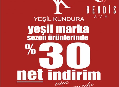 Yeşil marka sezon ürünlerinde %30 Net İndirim BENDİS AVM "Yeşil Kundura" Mağazası'nda! #BENDİSAVM #yesilkundura 